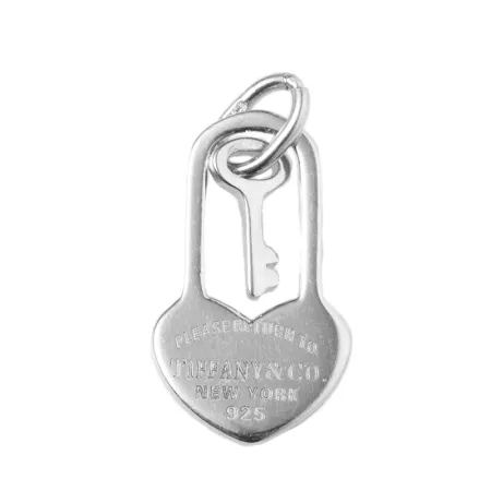 Срібна підвіска серце та ключик