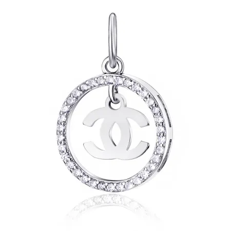 Серебряная подвеска в стиле Chanel