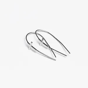 Серебряные серьги рыбки с крестами