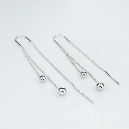 Срібні сережки протяжки Кульки