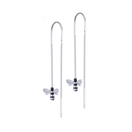 Серебряные серьги протяжки пчелки