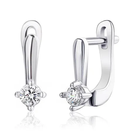 Срібні сережки дитячі з білими фіанітами