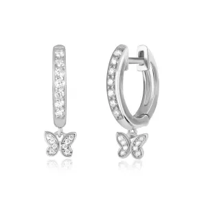 Срібні сережки конго з метеликами