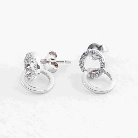 Сережки пусети зі срібла геометрія