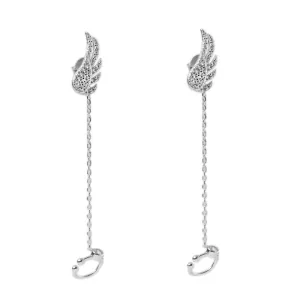 Срібні сережки покриті родієм з фіанітами