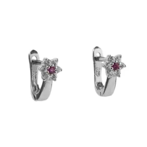 Срібні сережки покриті родієм з фіанітами