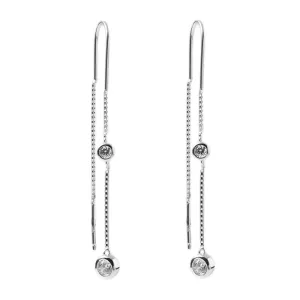 Срібні сережки покриті родієм зі вставкою Swarovski Zirconia
