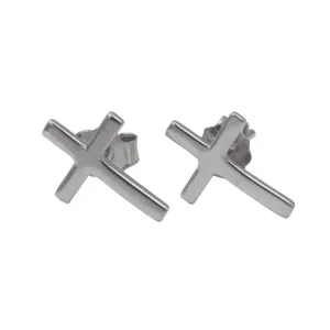 Серебряные серьги пусеты кресты