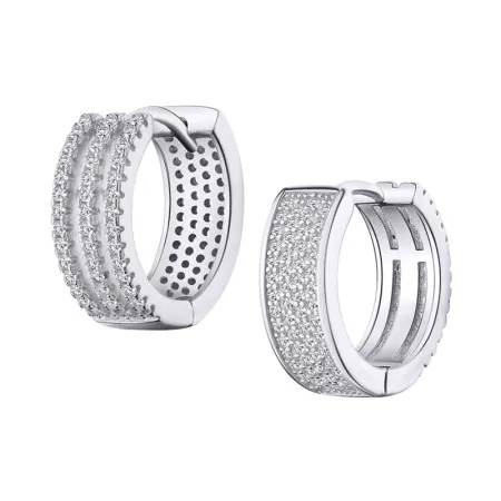 Серьги конго из серебра двойные