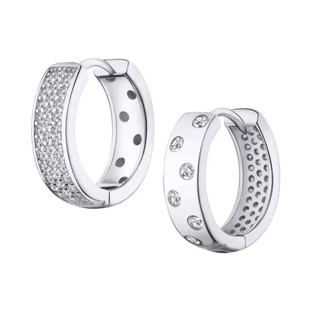 Серебряные серьги конго с фианитами двусторонние