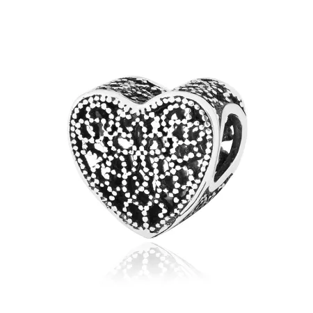 Серебряный шарм ажурное сердце