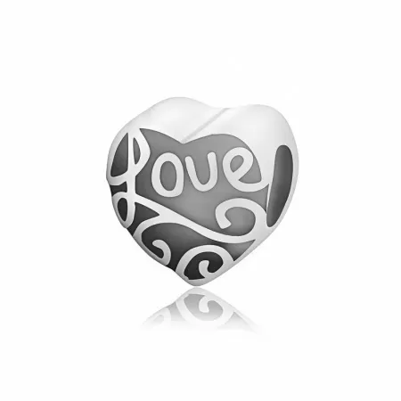 Серебряная бусина-шарм любовь