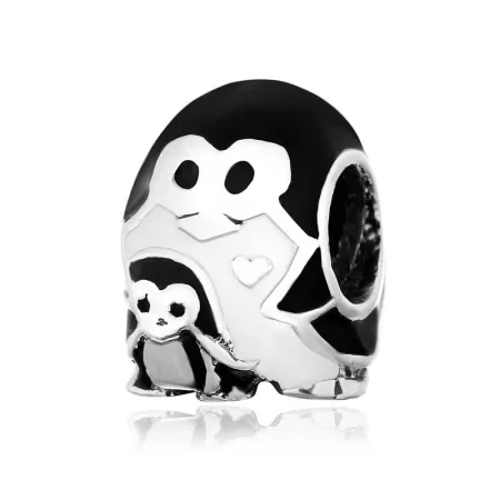 Серебряный шарм Семья пингвинов