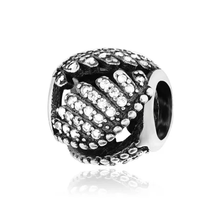 Серебряный шарм с фианитами Крылья феникса