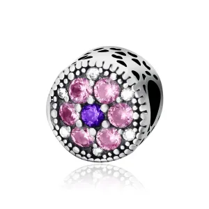 Срібний шарм з фіанітами Квітковий настрій