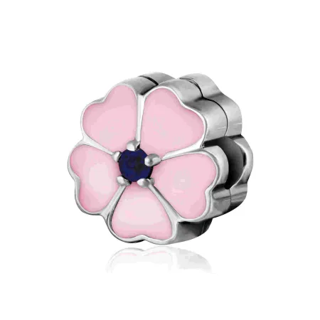 Срібний шарм-кліпса Рожева примула