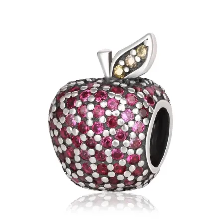 Срібний шарм з фіанітами Райське яблучко