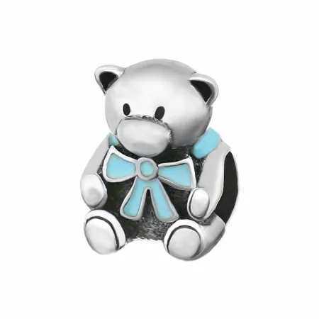 Серебряный шарм медвежонок