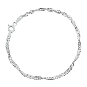 Браслет серебряный родированный сингапур