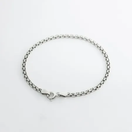 Серебряный браслет с плетением бисмарк