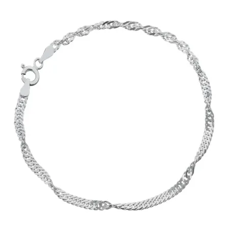 Браслет серебряный родированный сингапур