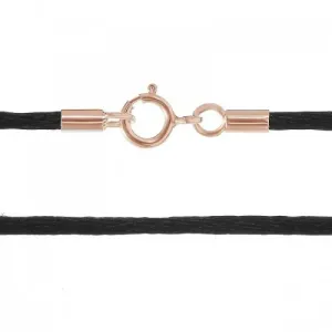 Ювелірний шнурок шовковий з позолоченою застібкою