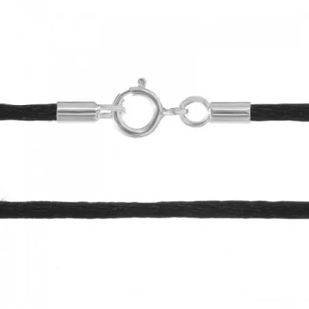 Ювелірний шнурок з шовку зі срібною застібкою