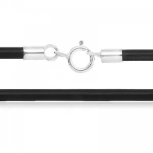 Ювелірний шнурок з каучука зі срібними застібками