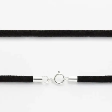 Ювелірний шнурок оксамитовий зі срібною застібкою