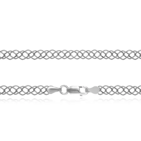 Срібний ланцюжок, плетіння Подвійний Ромб (Рембо)